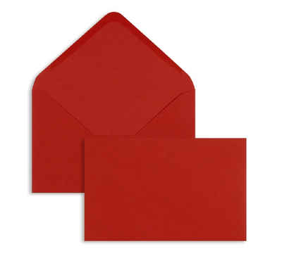 Blanke Briefhüllen Briefumschlag Farbige Briefumschläge - Rot ~114 x 162 mm (DIN C6), 100 g/qm Offset