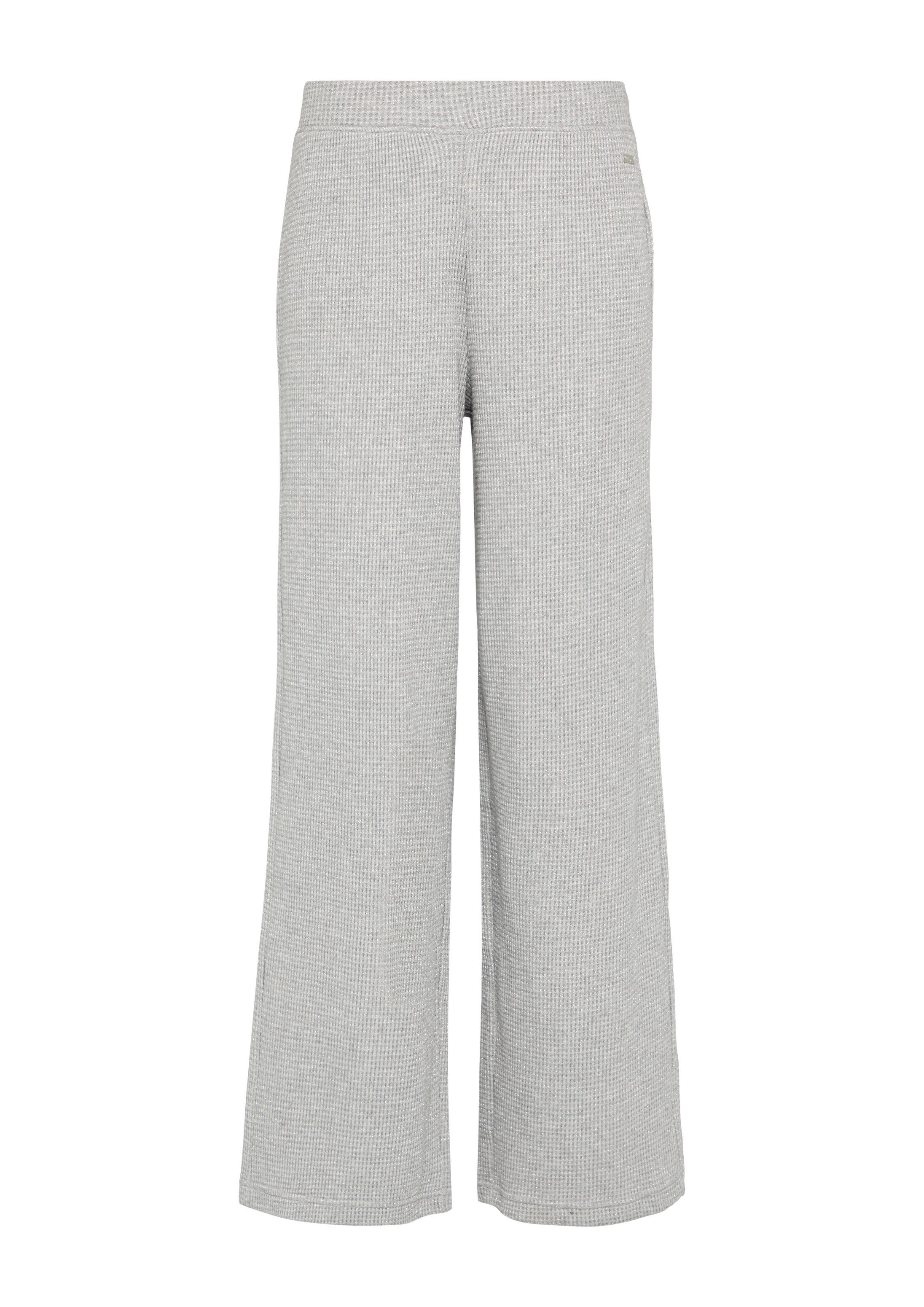 QS Chinos Hose Wide-Leg-Hose mit Piqué-Struktur und Glitzereffekt