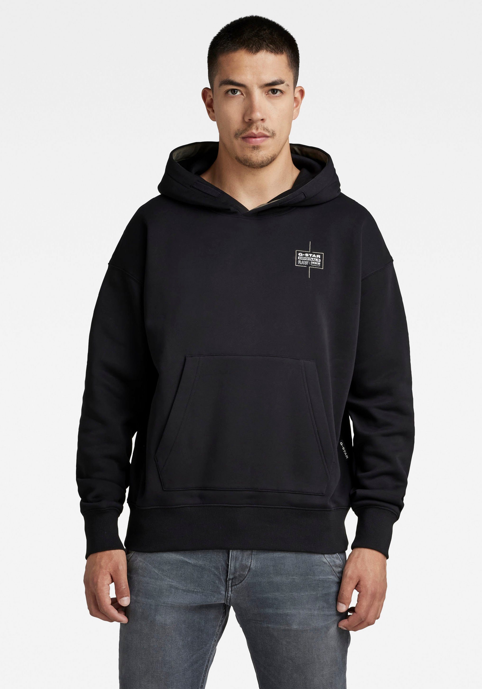 Oversized G-Star RAW Kapuzensweatshirt Core dark Sweat Unisex black Hooded