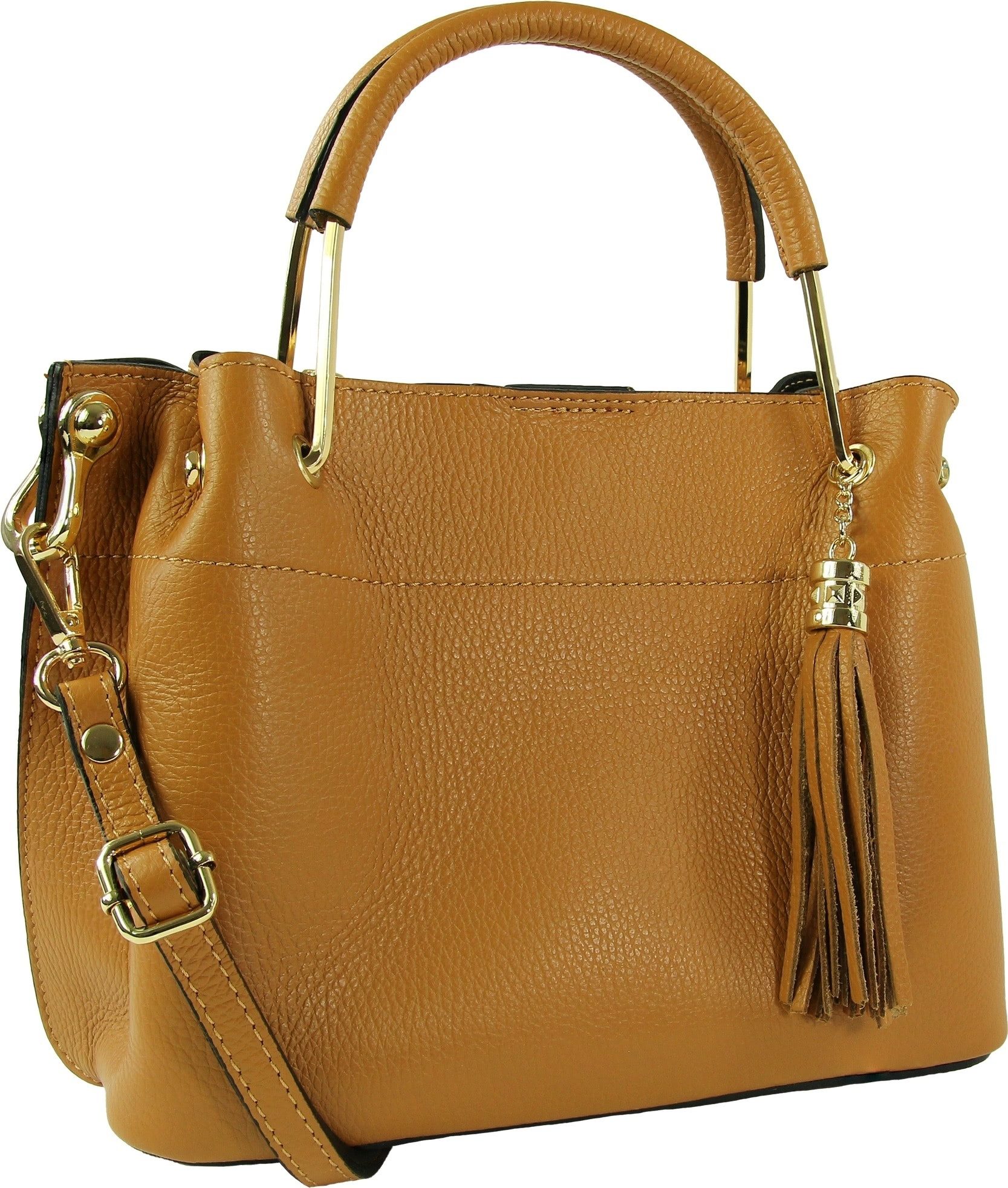 Toscanto Handtasche Toscanto Damen Umhängetasche Handtasche (Handtasche), Damen Leder Umhängetasche, Handtasche, tan, hellbraun ca. 30cm