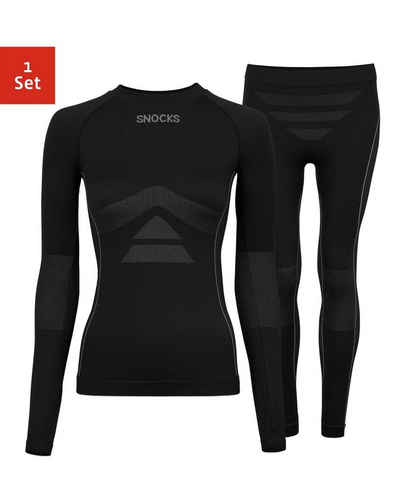 SNOCKS Funktionsunterhemd Thermo Set für Damen Thermounterwäsche (1 Set, 1-St) perfekt für Wintersportaktivitäten, atmungsaktiv und wärmeisolierend