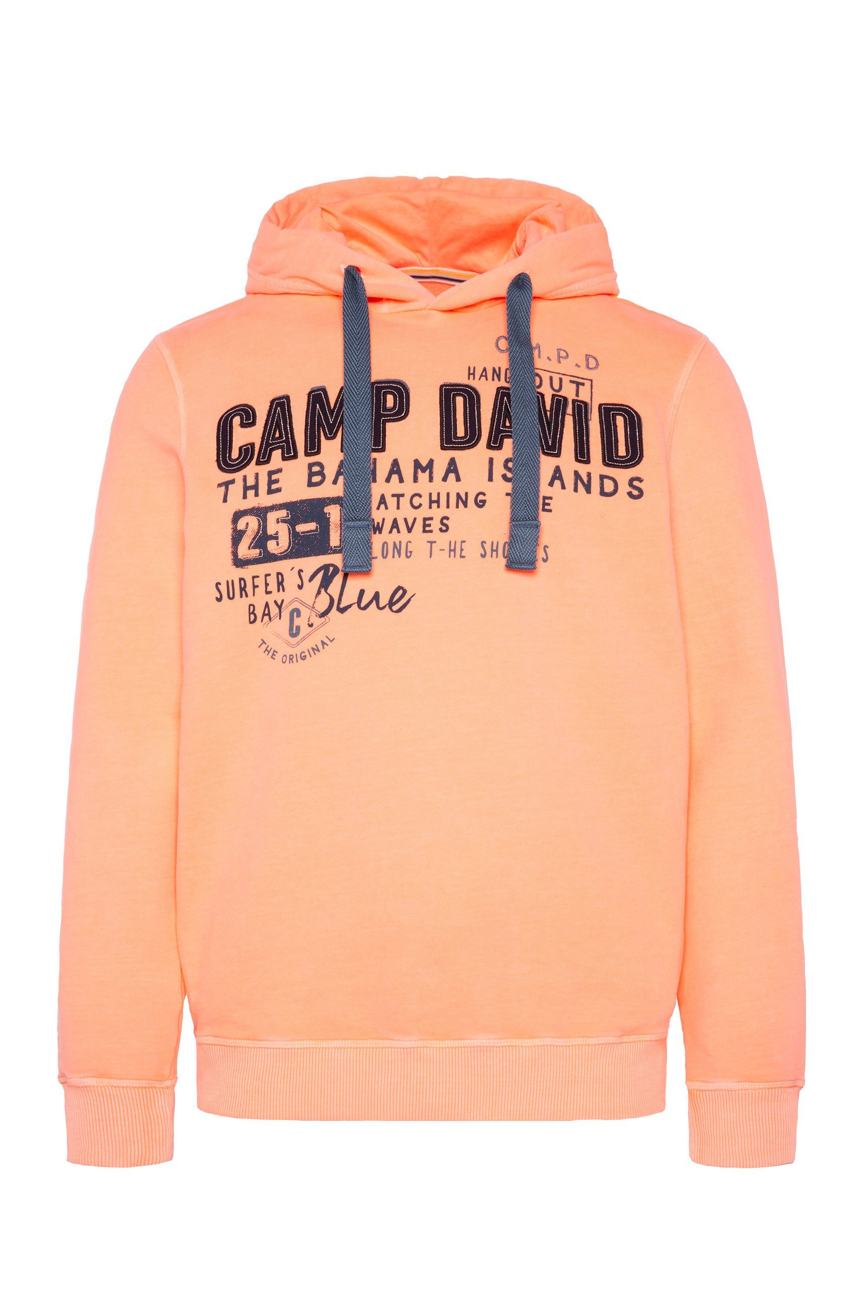 CAMP DAVID Kapuzensweatshirt sunset neon mit Schriftzügen
