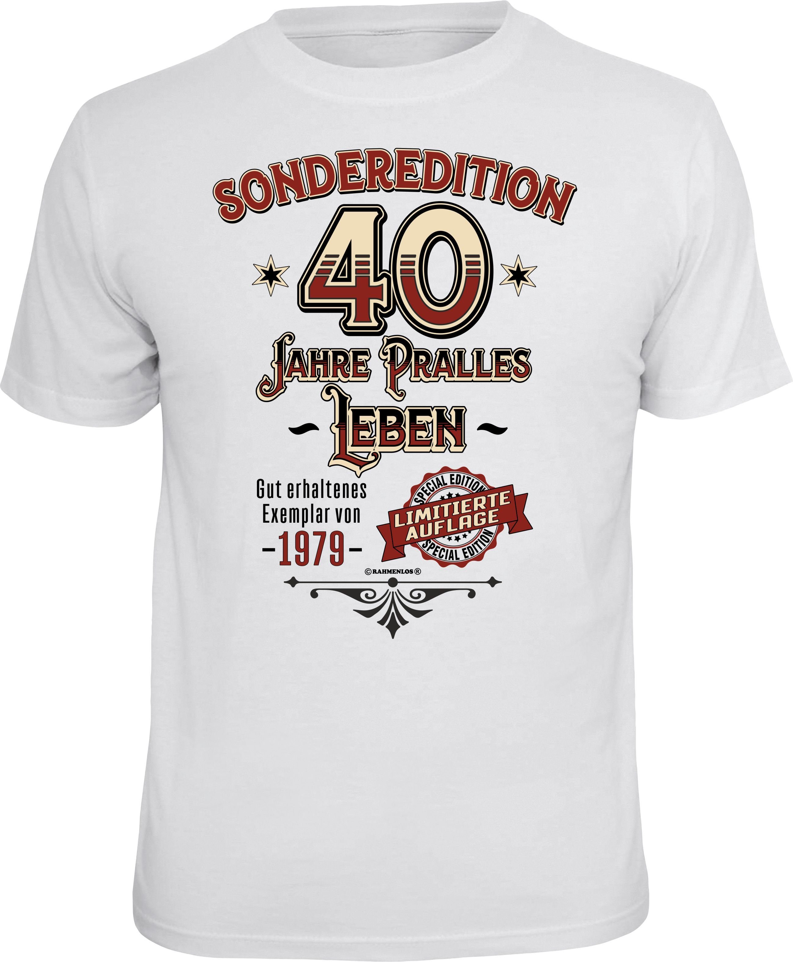 Rahmenlos TShirt zum 40. Geburtstag mit Aufdruck, Lockere Passform für lässige CasualLooks
