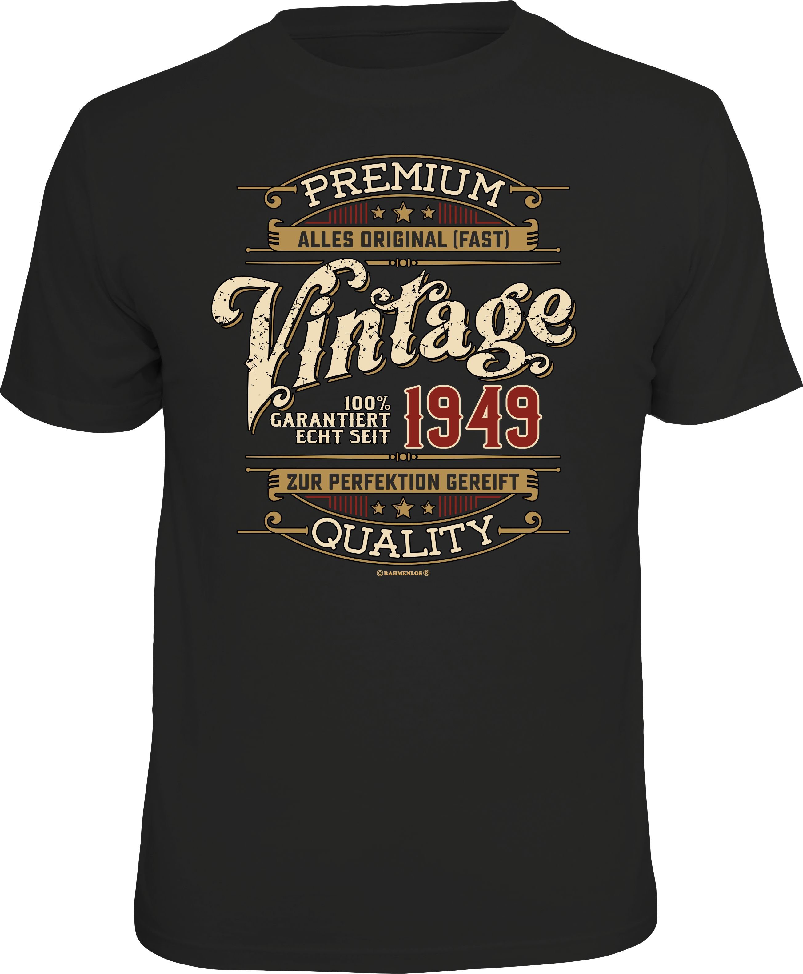 Rahmenlos TShirt zum 70. Geburtstag mit Aufdruck »Vintage Premium