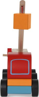 Jamara Steckspielzeug Kidiwood, Steckspiel Mobilkran 14tlg., aus Holz