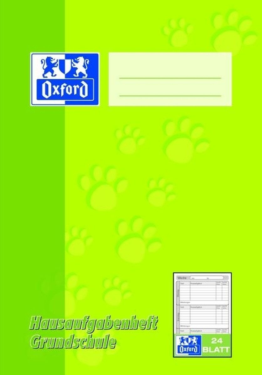 OXFORD Schulheft Hausaufgabenheft Grundschule A5 24 Blatt 90 g/qm Optik Paper Packung m