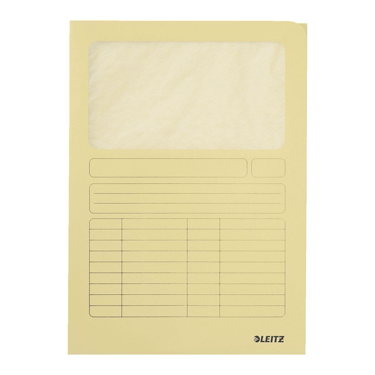 LEITZ Prospekthülle 3950, 100 Stück, Format A4, beschriftbar, oben / rechts offen
