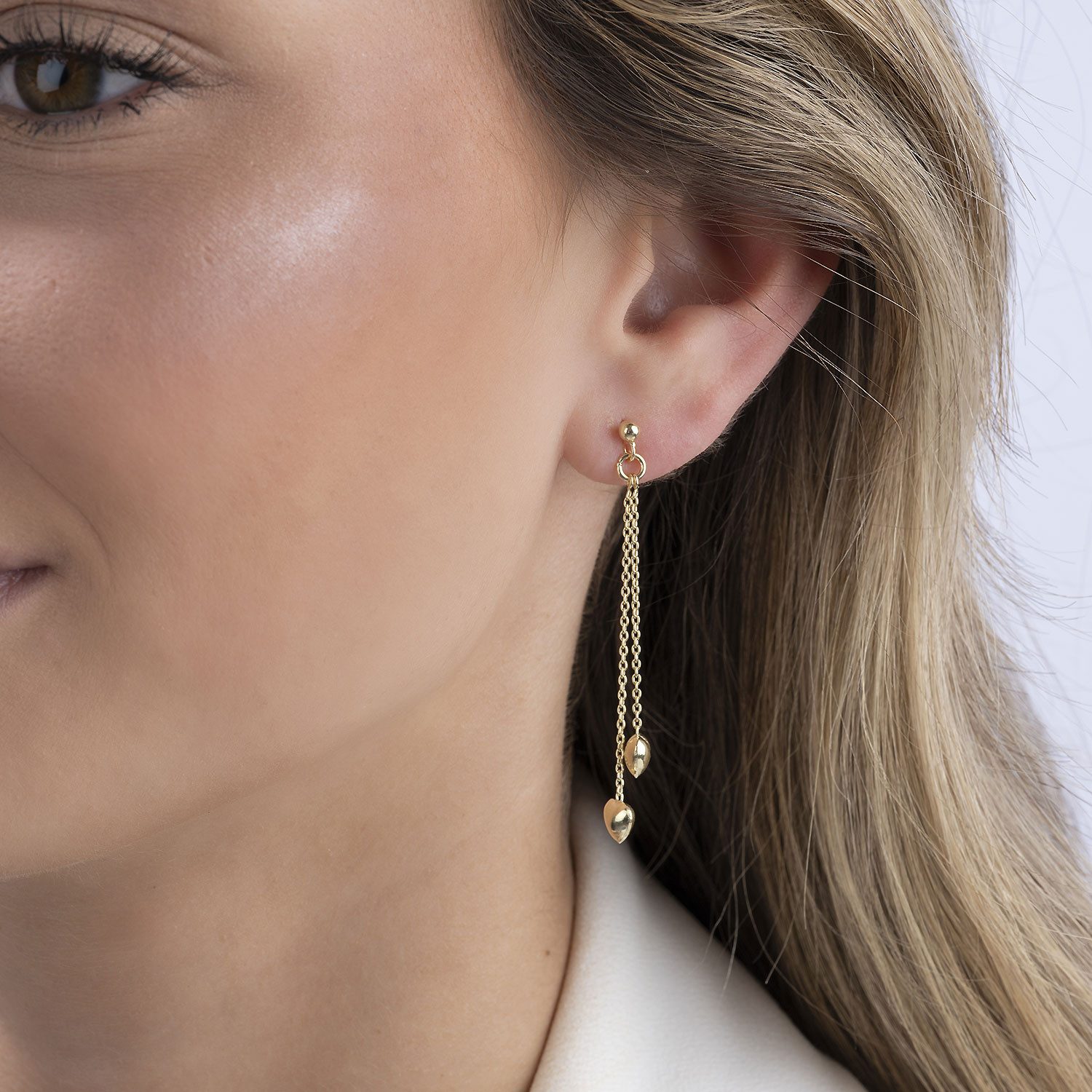 Materia Paar Ohrhänger Herzen Gold Pendel lang 55mm SO-248, 925 Sterling Si günstig online kaufen