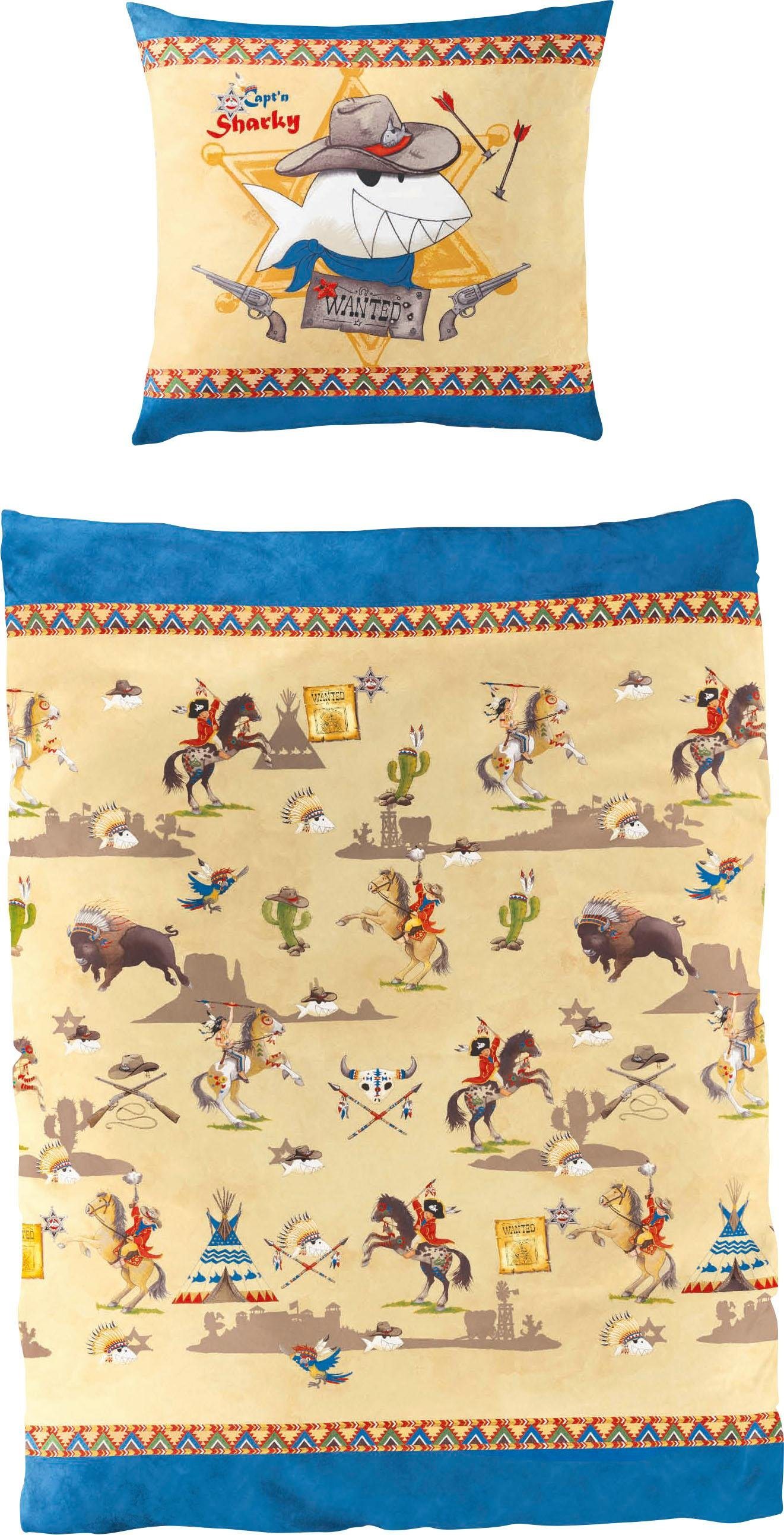 Kinderbettwäsche »Indianer/Cowboy«, , Lizenzbettwäsche Kinderbettwäsche »Indianer/Cowboy«, , Lizenzbettwäsche