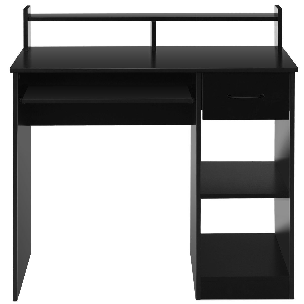 Tastaturauszug Schublade, mit Schwarz Ablage, COSTWAY Schreibtisch,