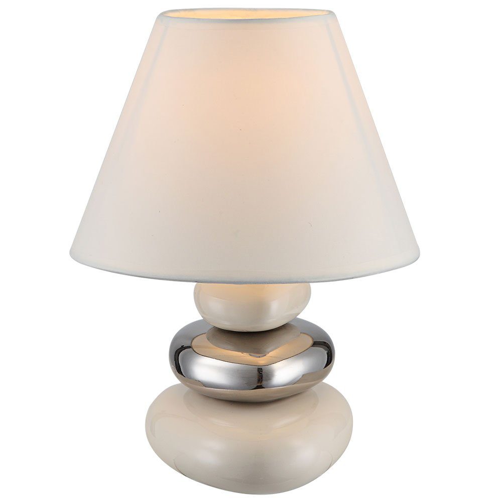 etc-shop LED Tischleuchte, beige Tischlampe Wohnzimmerlampe Tischleuchte Warmweiß, inklusive, Leuchtmittel Keramik