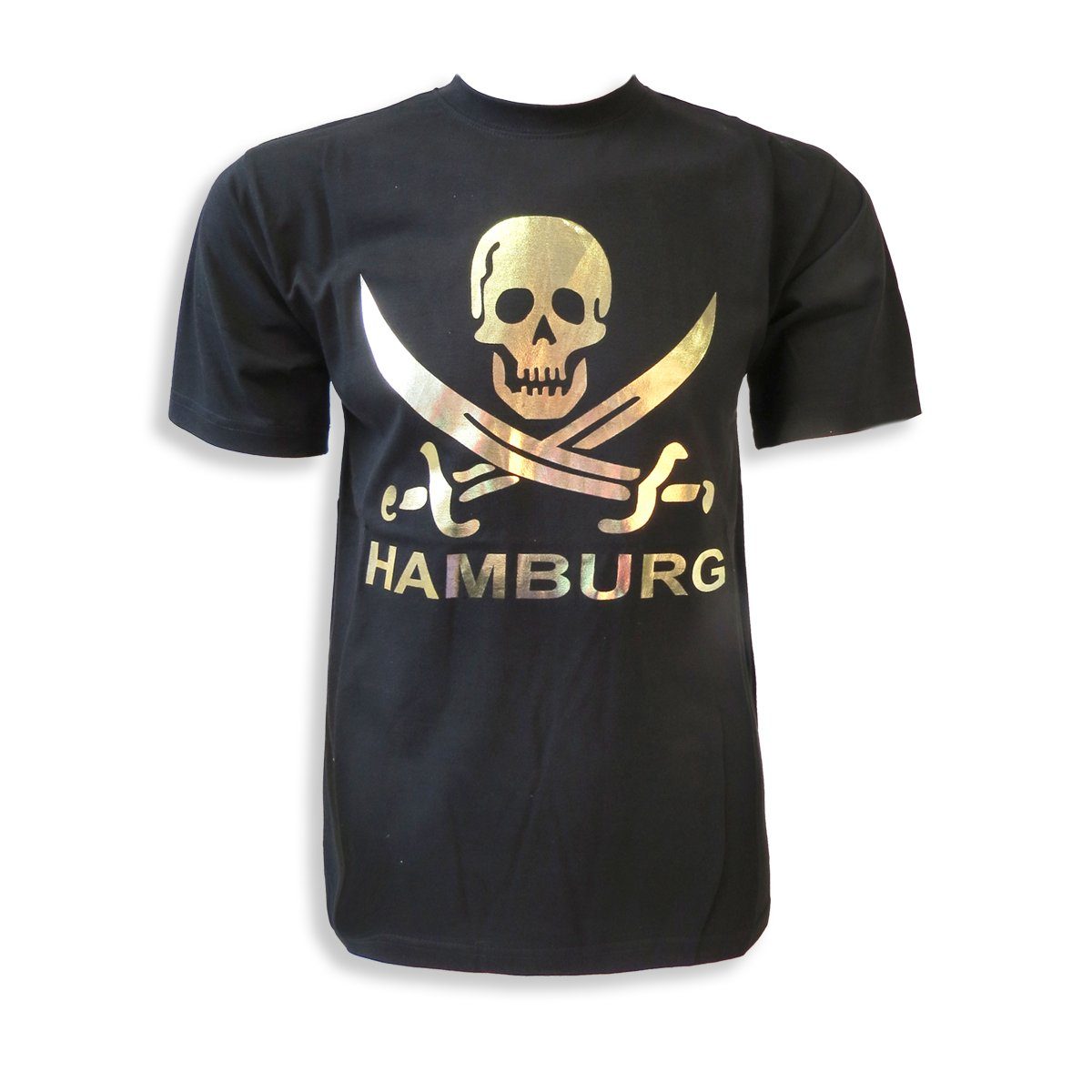 Originelli braun T-Shirt Skull Sonia T-Shirt "Totenkopf Hamburg" Schwert