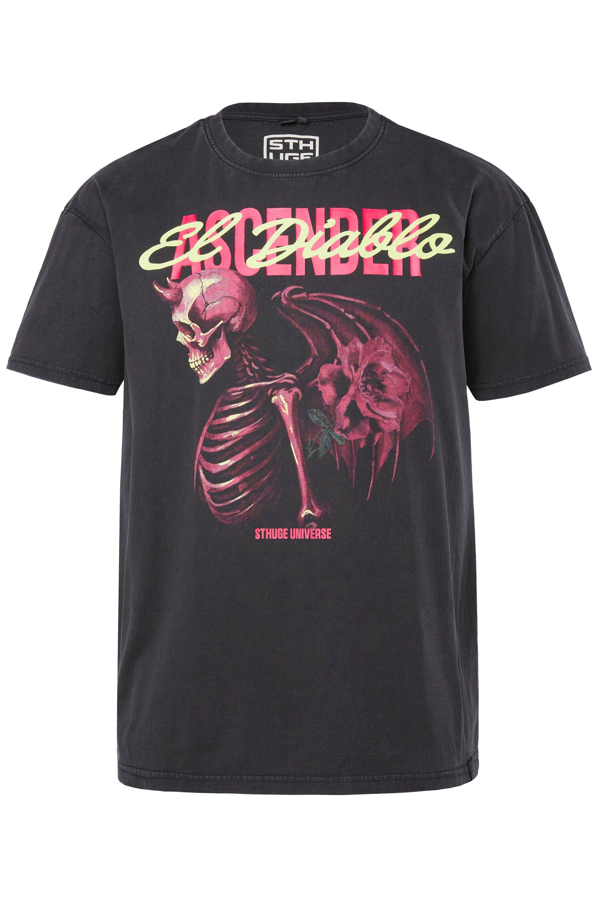 T-Shirt T-Shirt Halbarm oversized Glow-in-the-Dark-Print