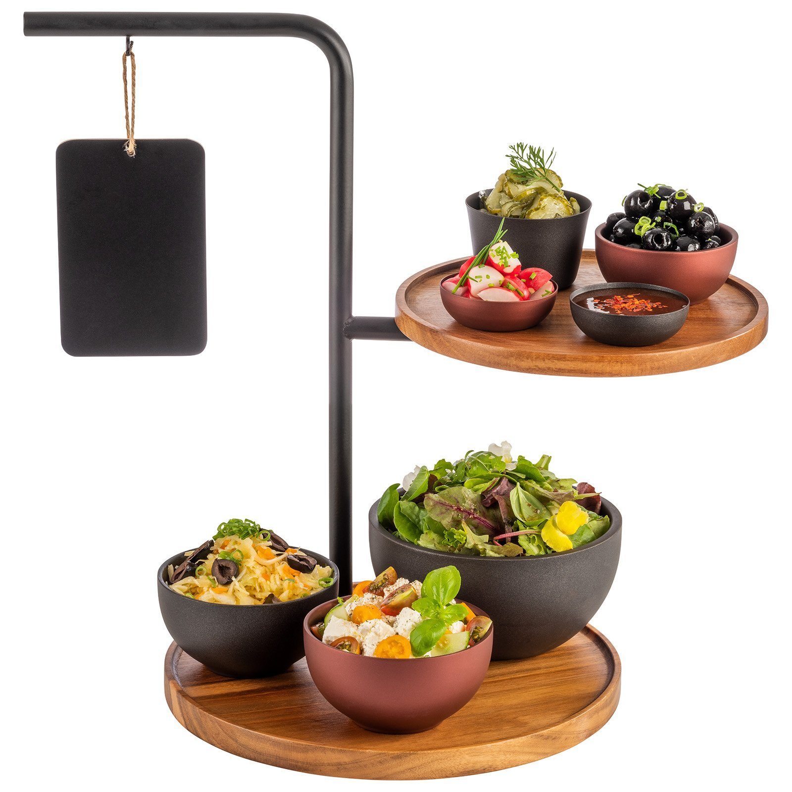 APS Etagere IRON, Holzwerkstoff, Metall, (Set, 5-tlg), 2-stufig, vielfältige Präsentationsmöglichkeiten