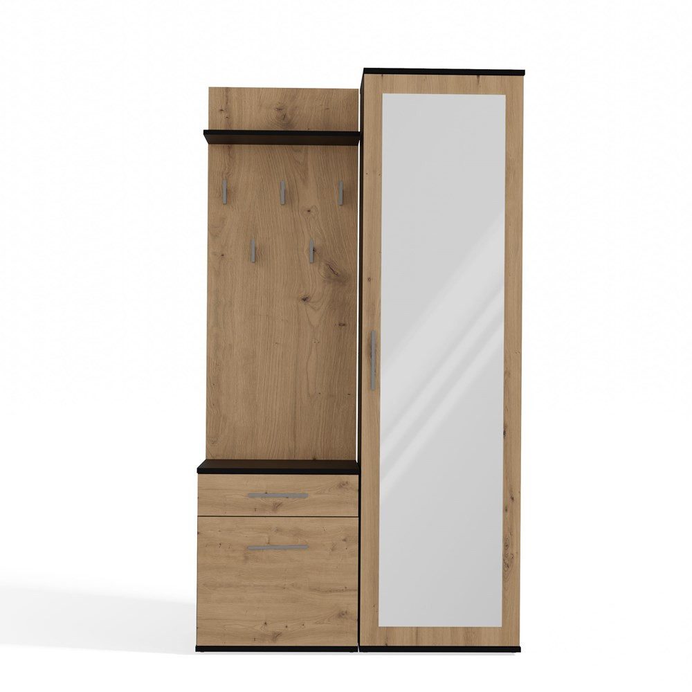 MAGOWA Kompaktgarderobe Moderner Kleiderschrank mit Spiegel günstig online kaufen