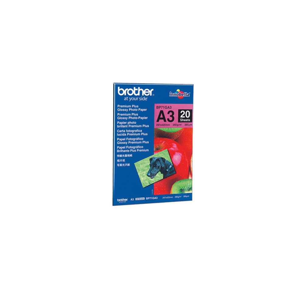 Brother Fotopapier Fotopapier BP71GA3 DIN A3 glänzend 260 g/qm 20 Blatt