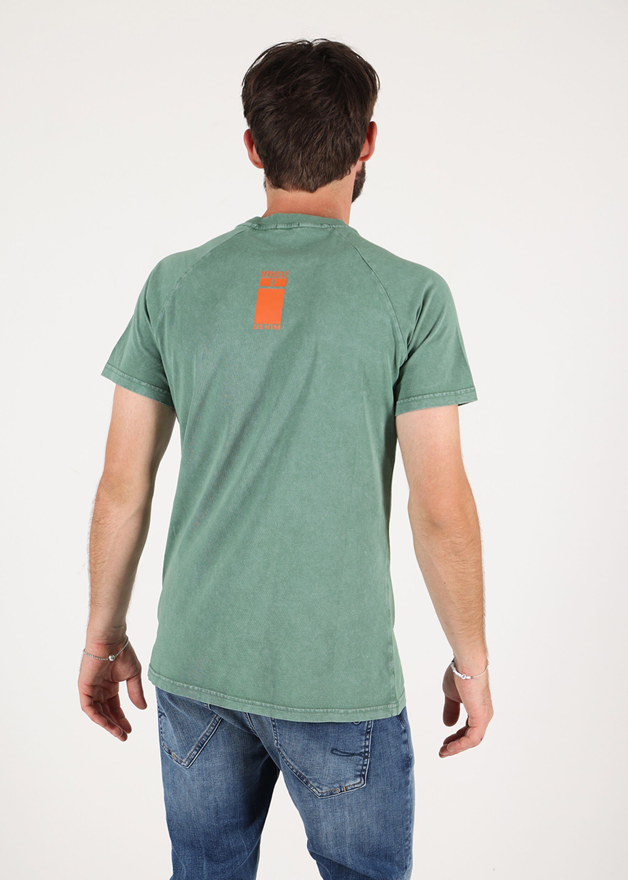 T-Shirt Froggy Denim of unifarbenen Design Green Miracle im