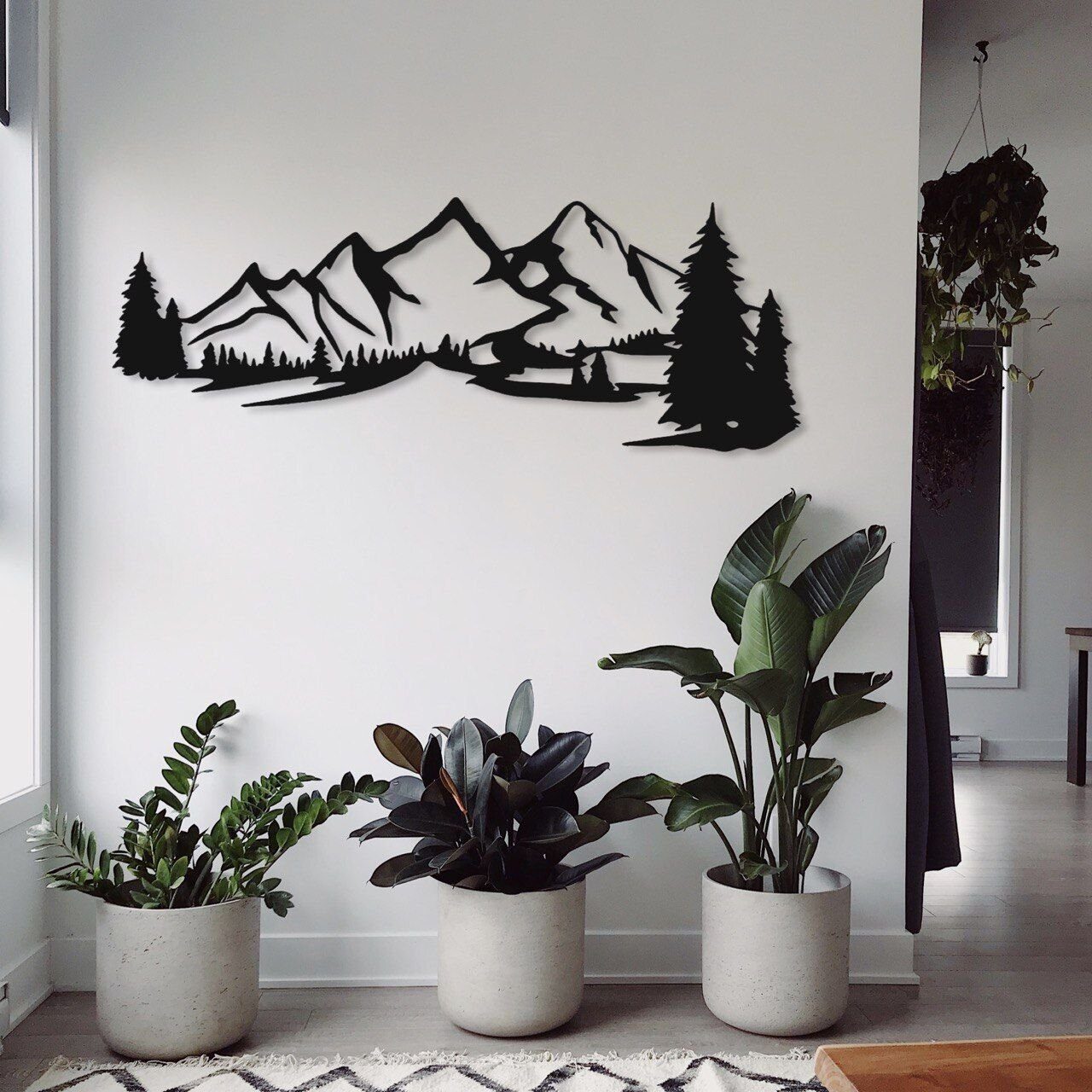 WoodFriends Wandbild aus Holz Berge Holzschild zum Aufkleben Berglandschaft günstig online kaufen