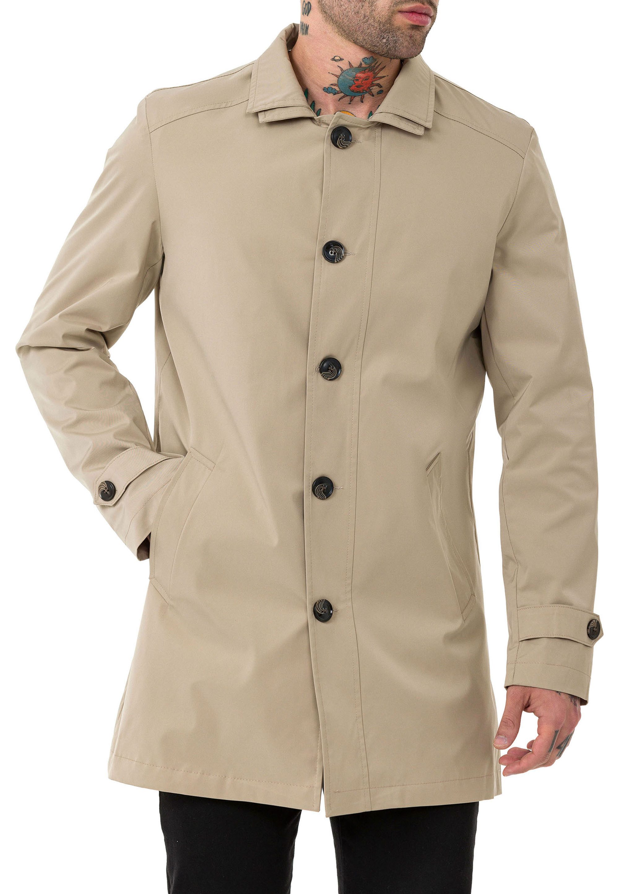 RedBridge Kurzmantel mit Reverskragen und Knopfleiste Klassisch Casual Elegante, zeitlose Optik für Business und Casual-Looks