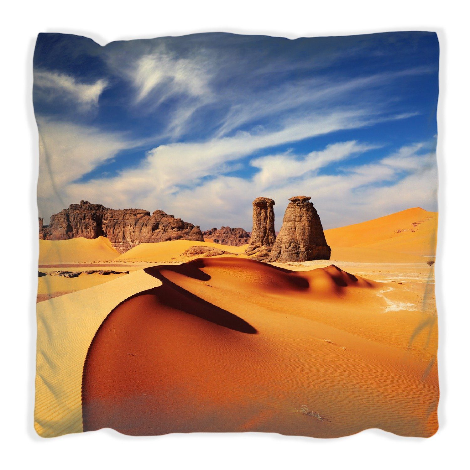 Felsen Sand und Sahara in Dekokissen handgenäht Wüste, der Wallario