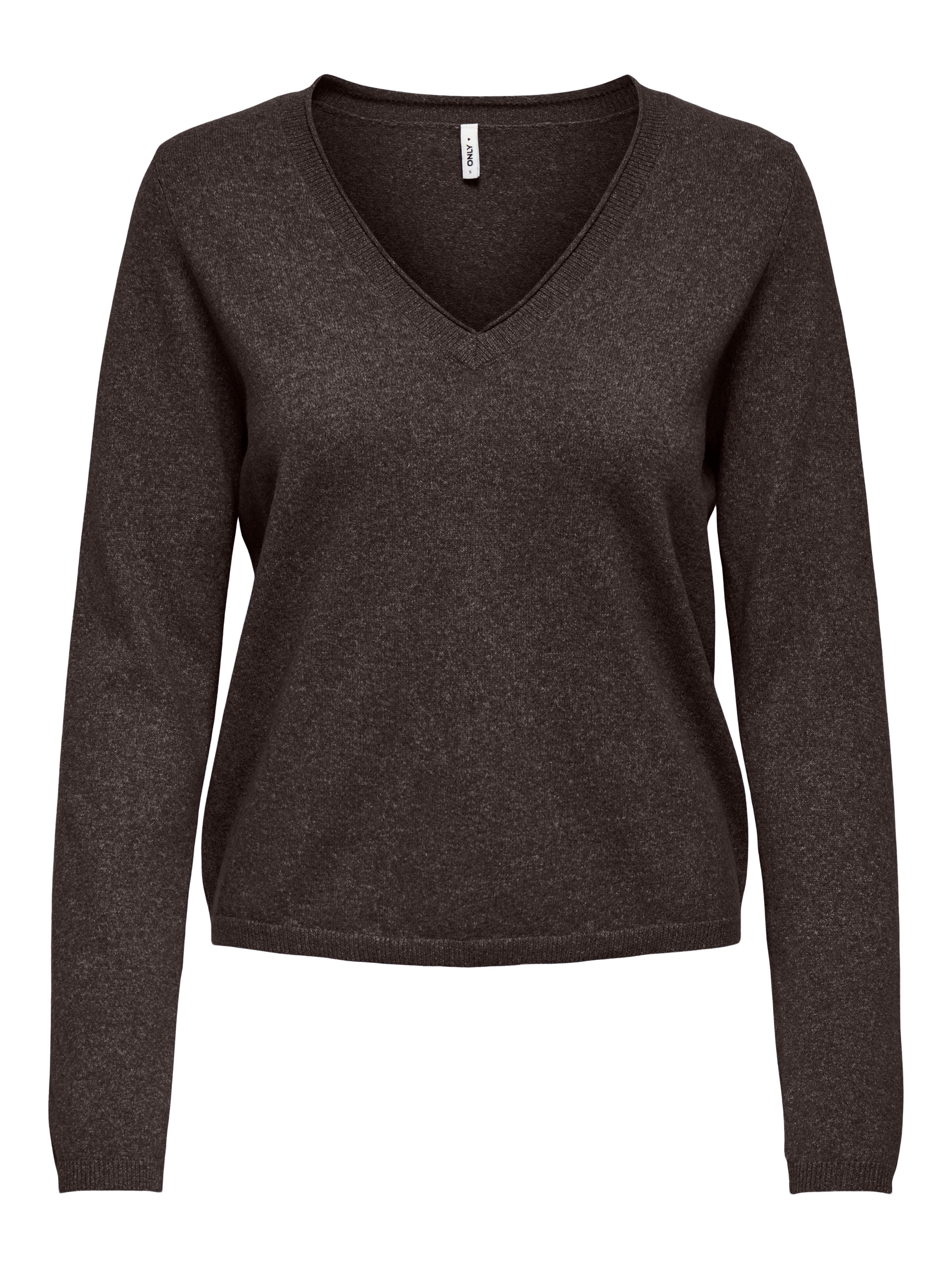 ONLY V-Ausschnitt-Pullover ONLLOYAL LIFE LS V-NECK PULLO KNT NOOS Materialmix