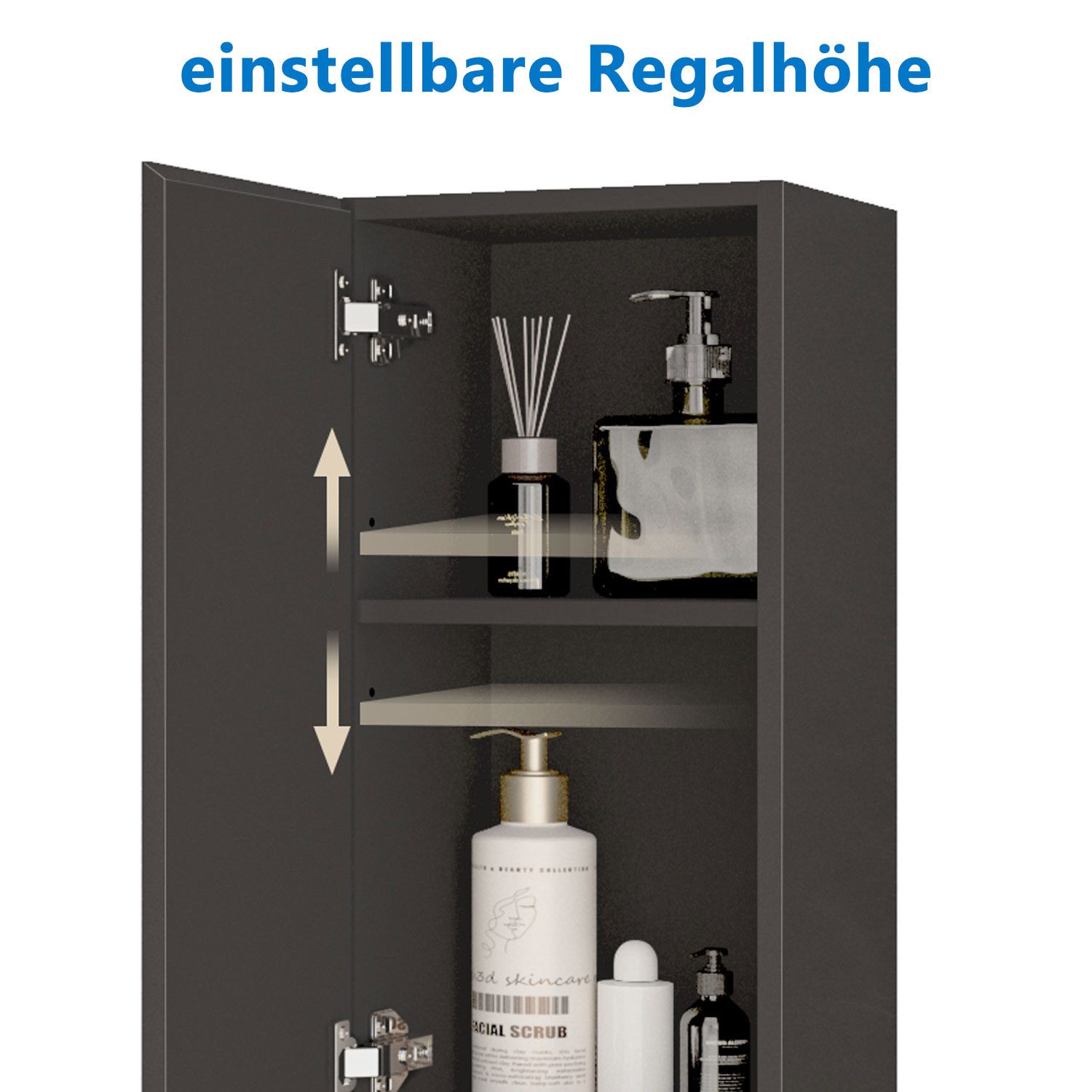 duschspa Hochschrank 83cm/110cm hoch Badschrank Hängeschrank – Bild 3 von 5