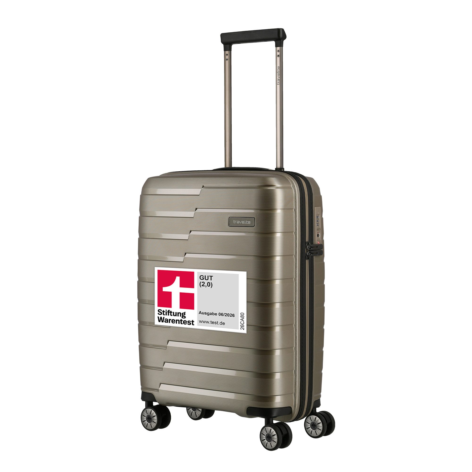 travelite Trolley AIR BASE Reisekoffer Hartschale, 4 Rollen, kratzresistenter Oberfläche und cleverer Innenaufteilung