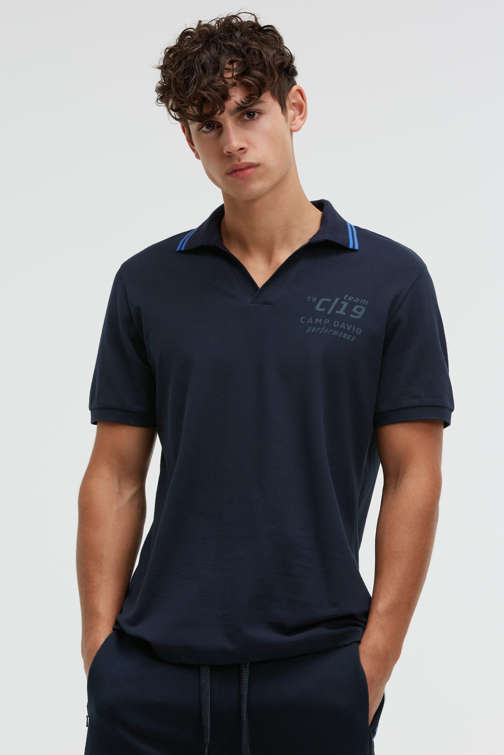CAMP DAVID Poloshirt mit reflektierenden Details