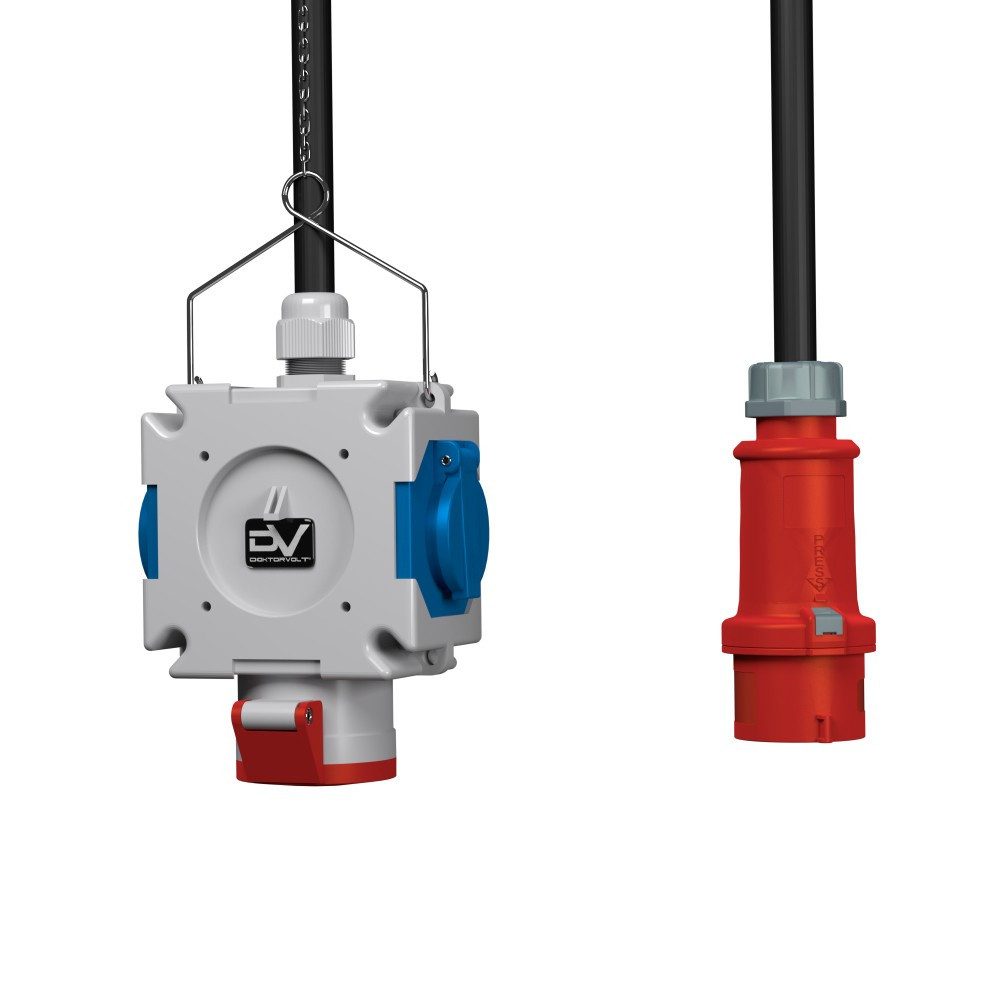 Doktorvolt Stromverteiler Energiewürfel Stromverteiler mDV 1x16A/5P 2x230V mit 1,5m Kabel