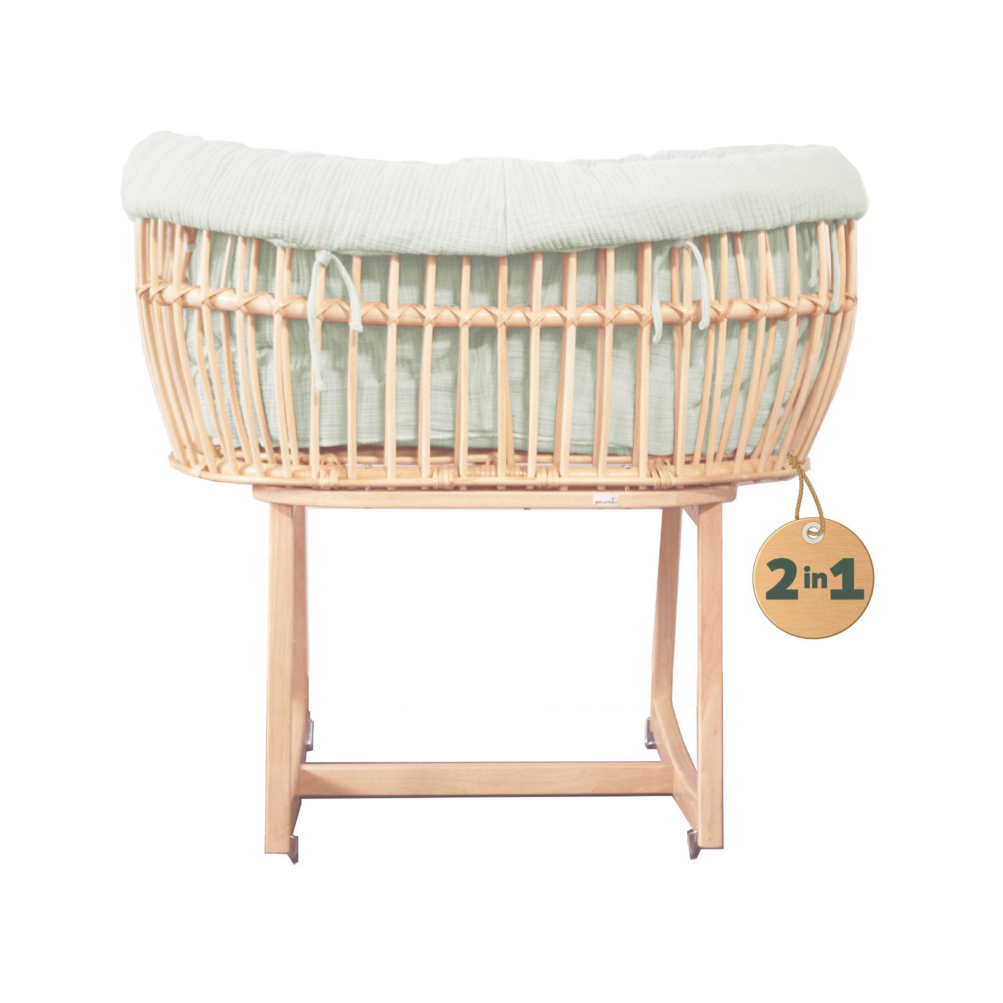 Geuther Babybett Schaukelwiege Rattan Rocker