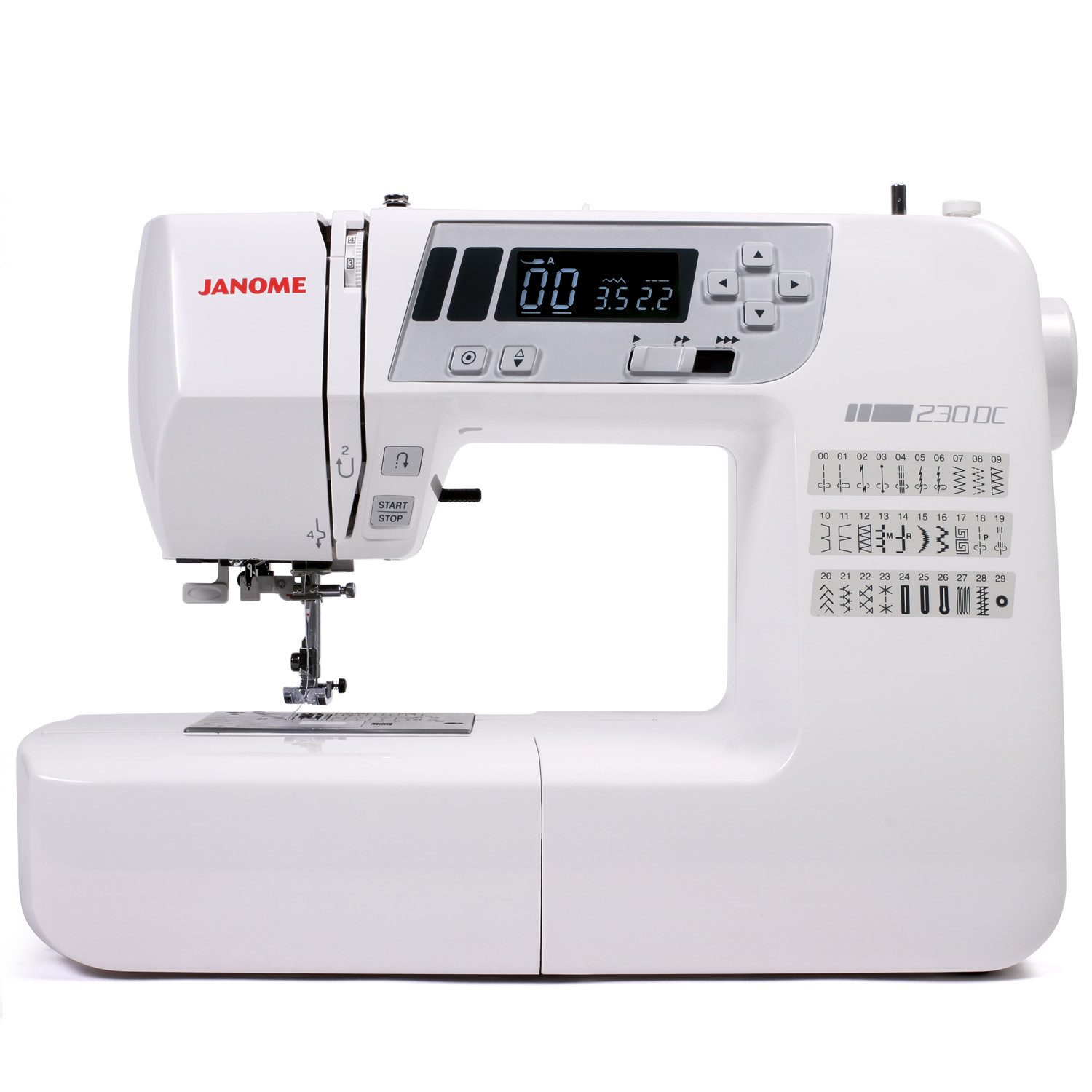 Janome Nähmaschine 230 DC mit Bonus-Anschiebetisch, 29 Programme