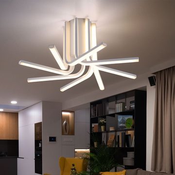 etc-shop LED Deckenleuchte, LED-Leuchtmittel fest verbaut, Warmweiß, LED Deckenleuchte Wohnzimmerlampe weiß Küchenlampe D 49 cm