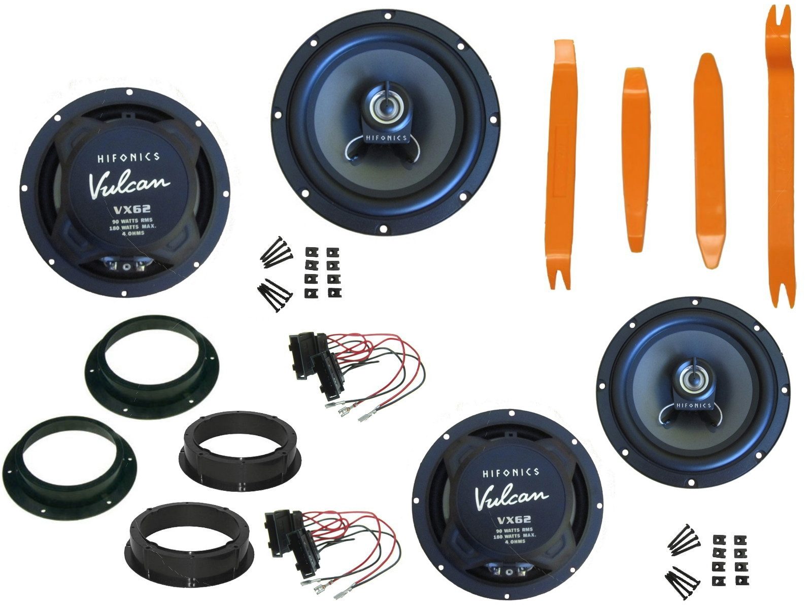 DSX Hifonics Boxen Set für VW Sharan 7N Bj 10-15 Tür vorne hinten Bügel Автомобильные динамики (180 W)