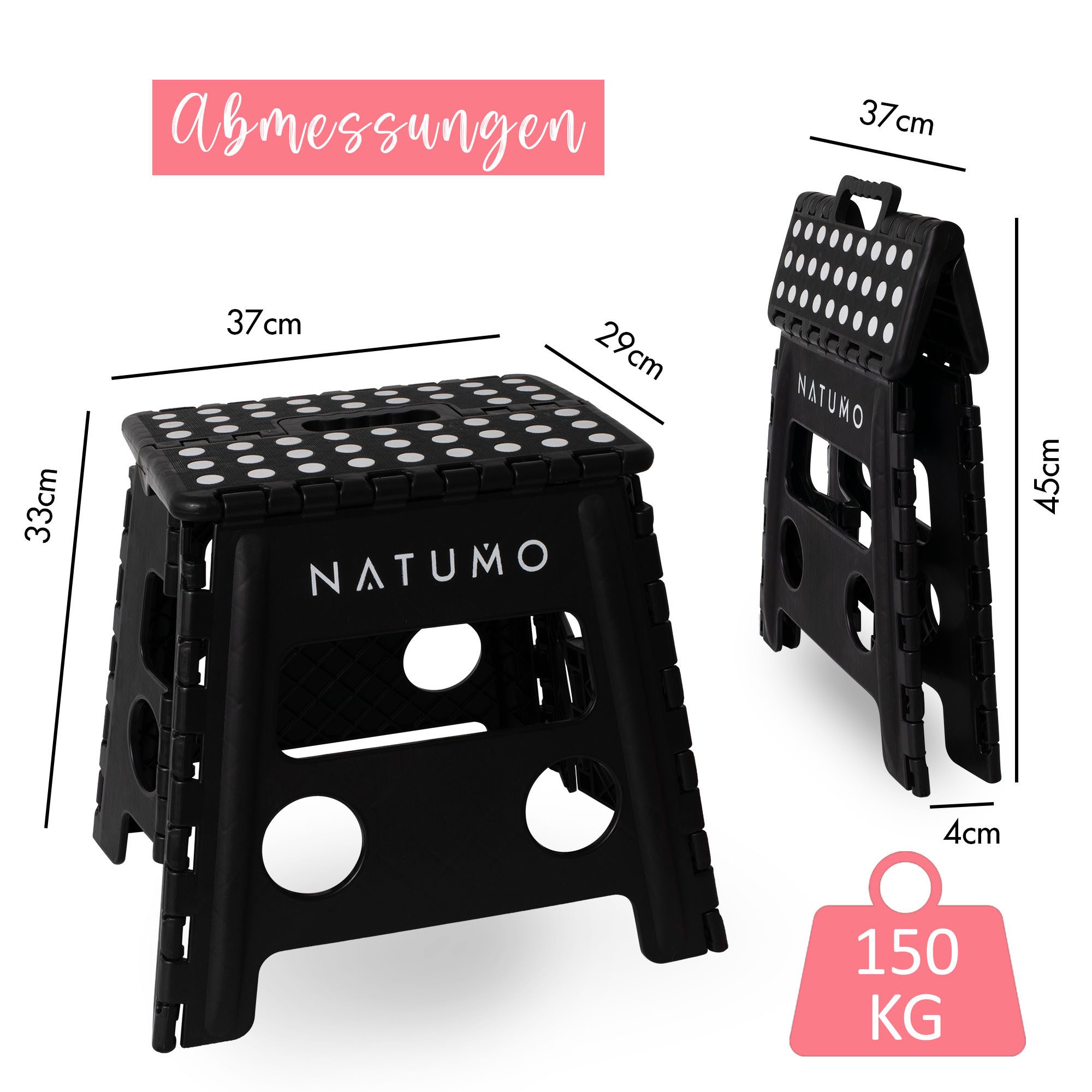 natumo Tritthocker XL Tritthocker Schwarz