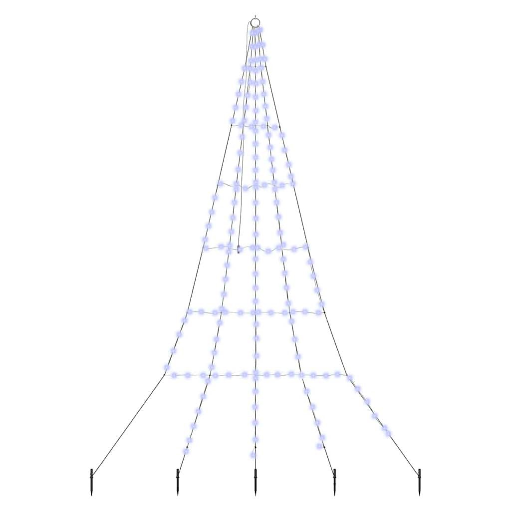 vidaXL LED Baum LED Weihnachtsbaum mit Erdspießen Blau 306 cm Metall