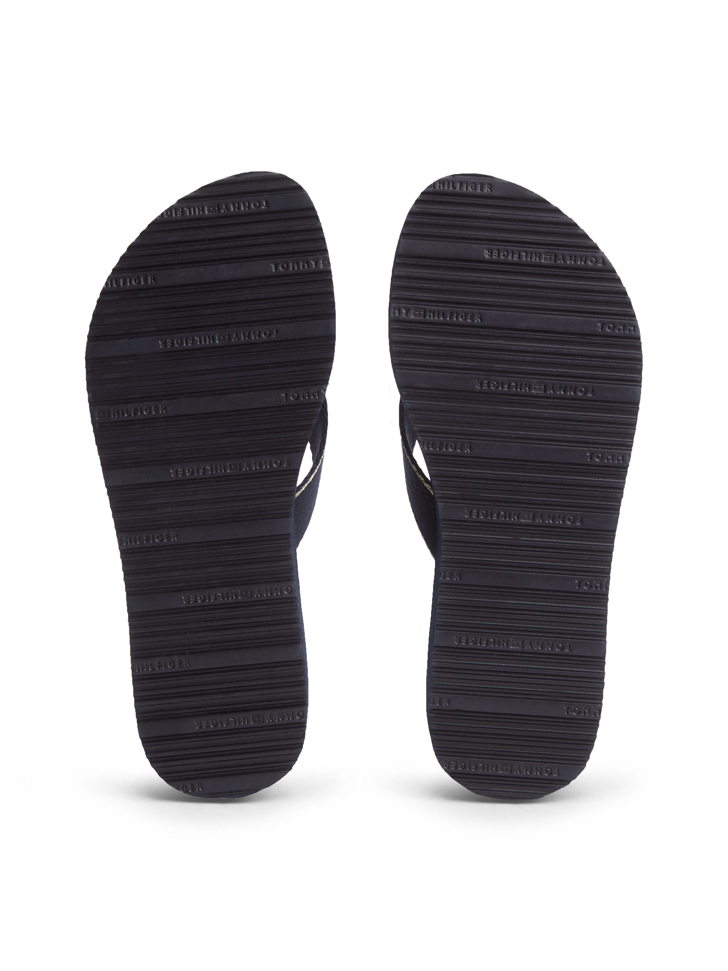 Tommy Hilfiger TH MONOGRAM MID WEDGE SANDAL Zehentrenner Sommerschuh, Dianette mit logobedruckter Innensohle