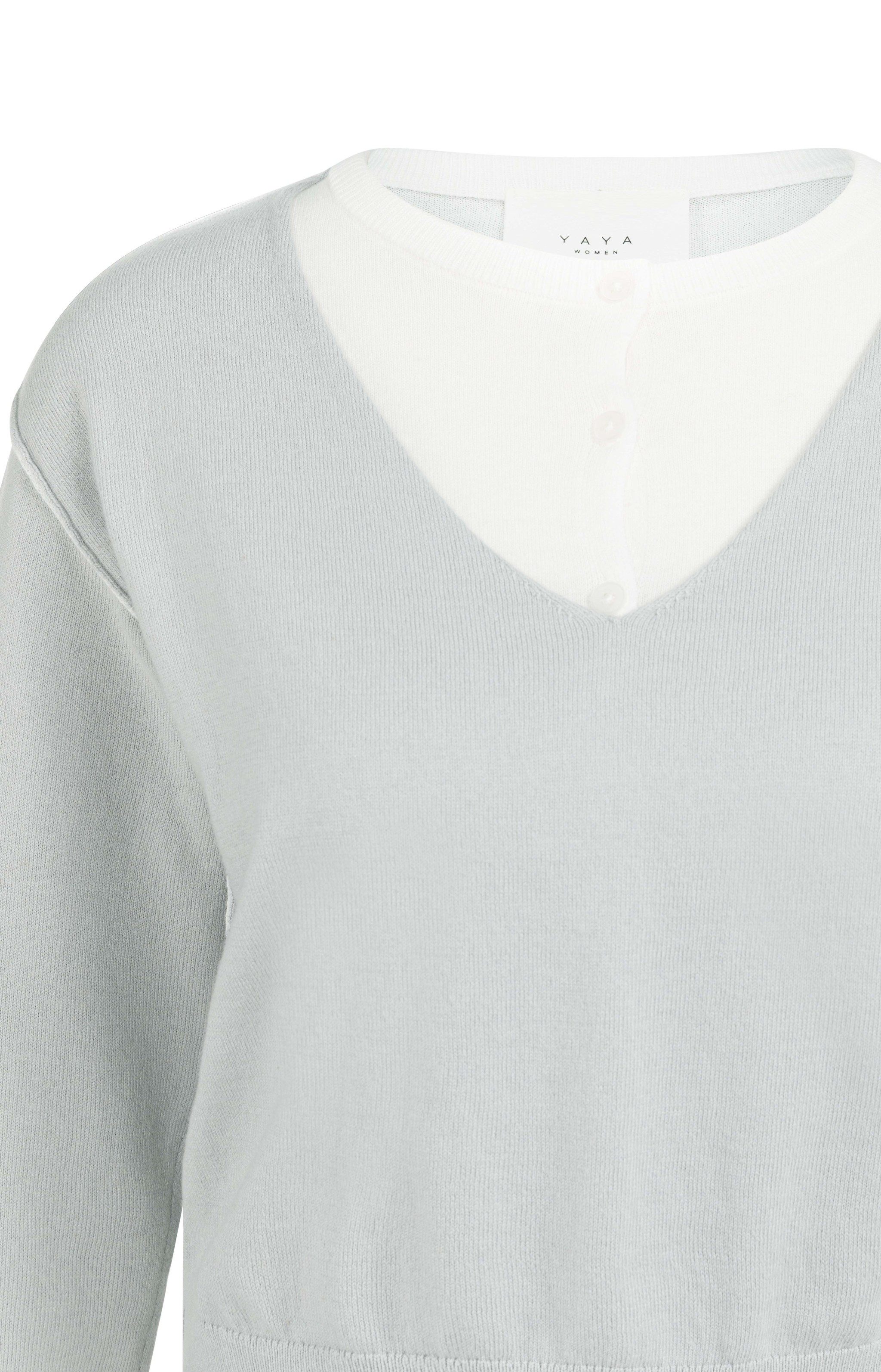 YAYA Sweatjacke Pullover mit Lagenlook