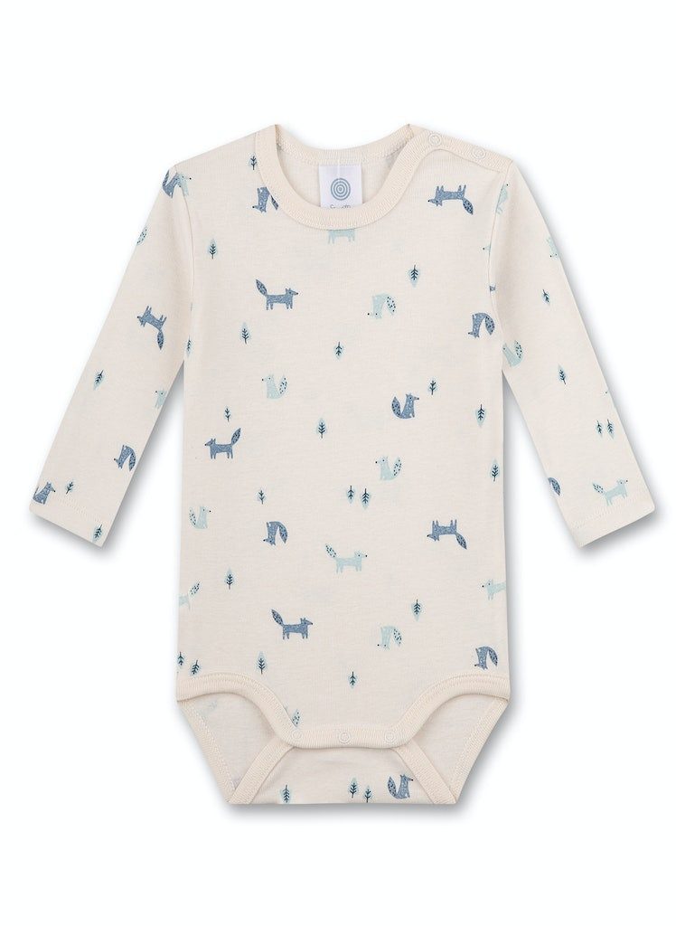 Sanetta Langarmbody Baby Body Langarm Baumwolle Waldtiere Print