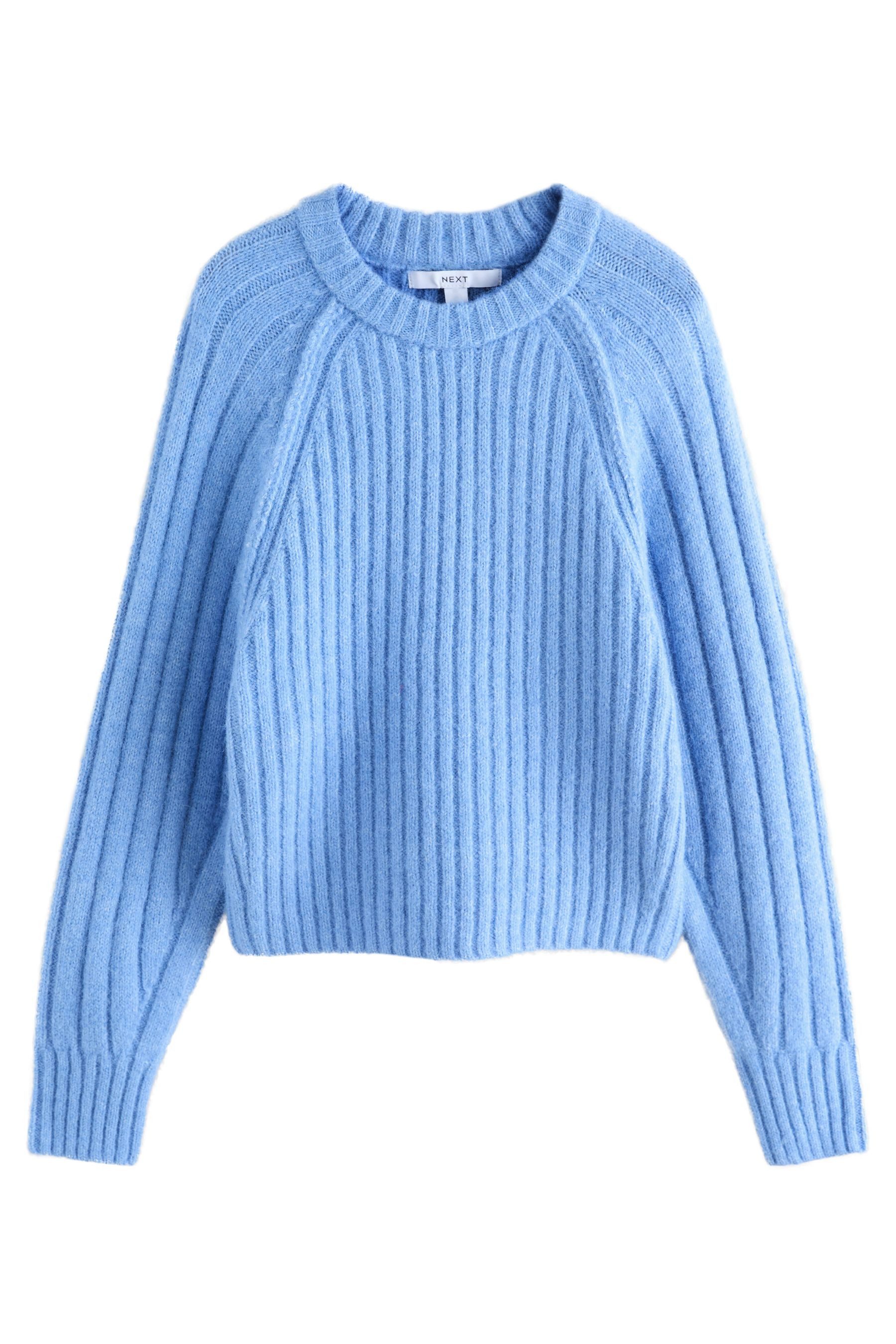 Next Rundhalspullover Gerippter Rundhals-Pullover aus Wollgemisch (1-tlg)