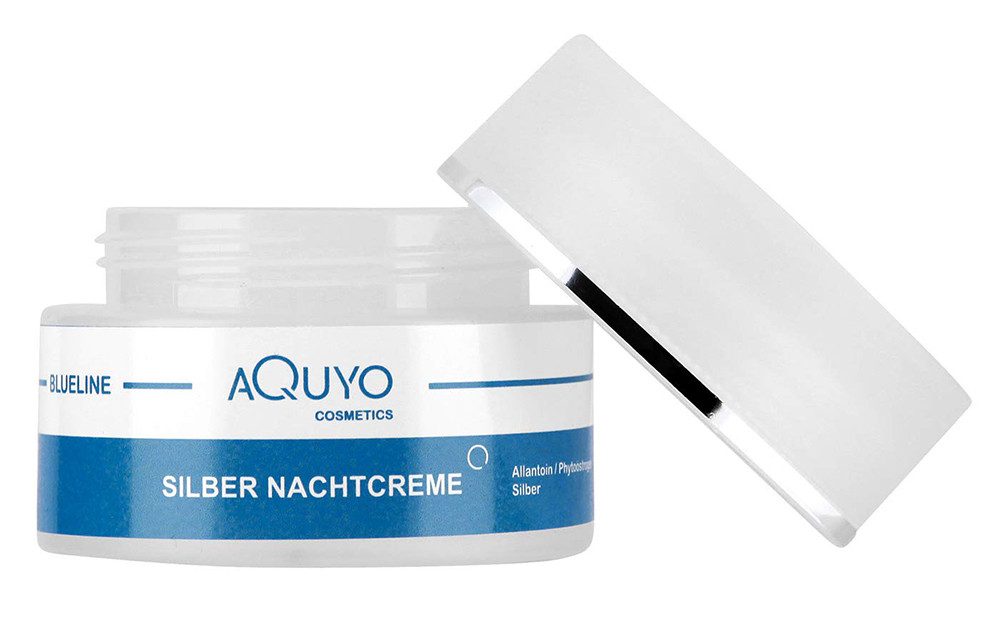 AQUYO Cosmetics Nachtcreme Blueline Silber Nachtcreme, Anti-Aging-Creme für Frauen und Männer