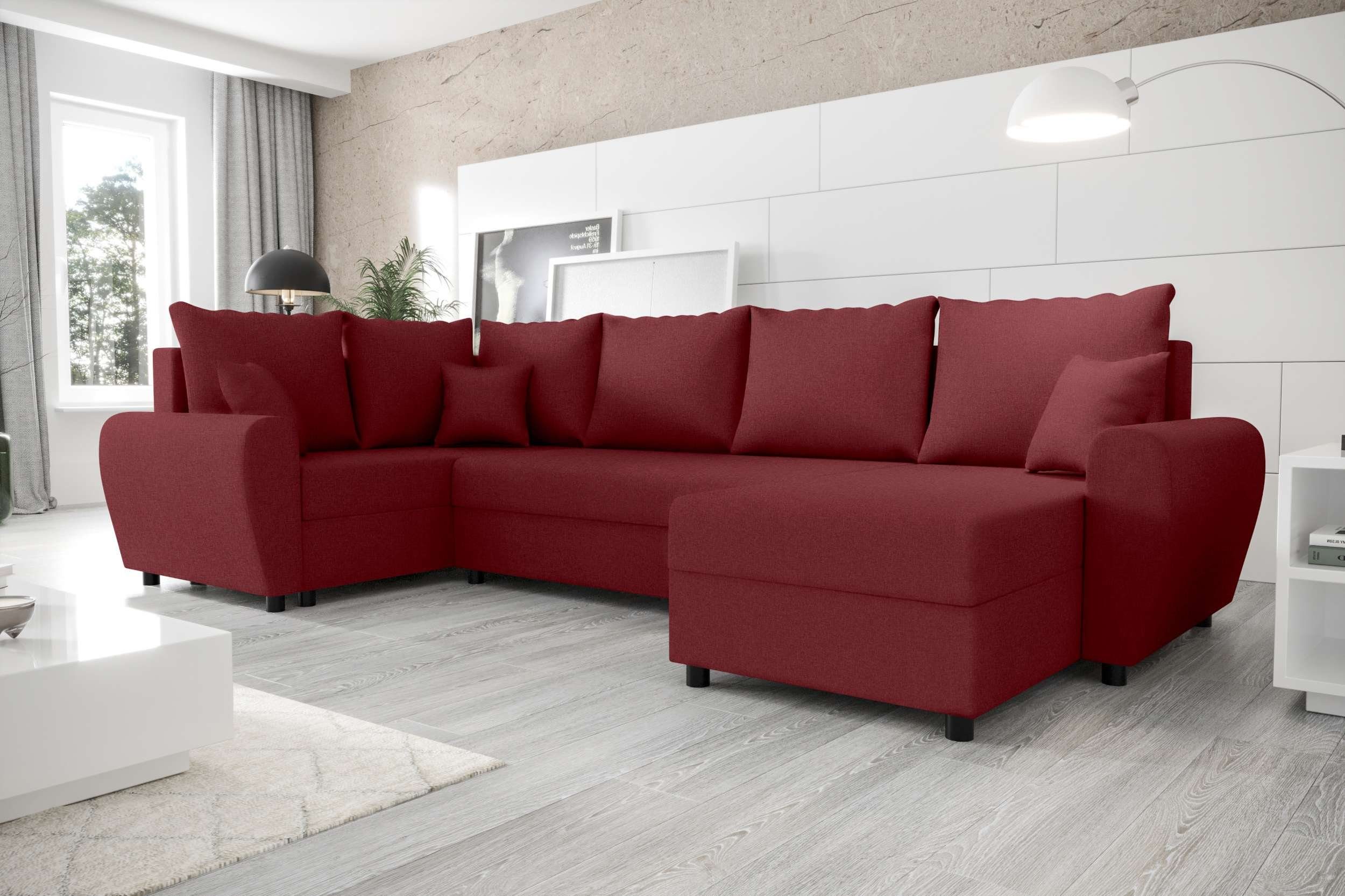 Design Sitzkomfort, Bettfunktion, Haven, Modern U-Form, mit Stylefy Wohnlandschaft Bettkasten, Eckcouch, mit Sofa,