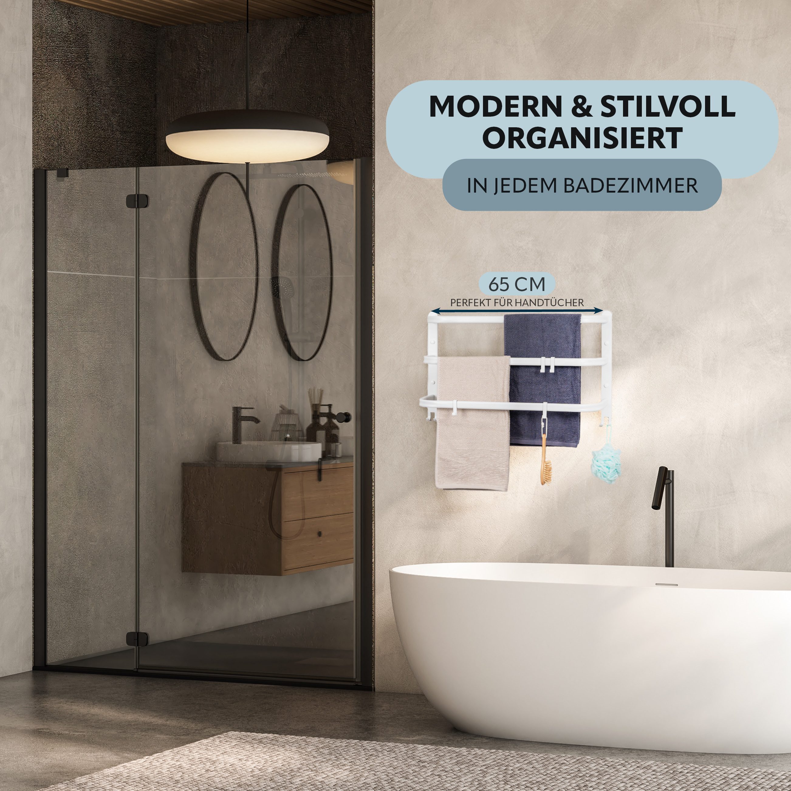 bremermann Handtuchhalter Wand-Handtuchhalter, 3 gestufte Ablagen, Handtuch günstig online kaufen