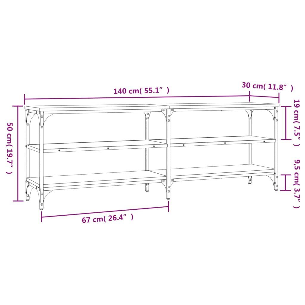 vidaXL TV-Schrank TV-Schrank Braun Braune Holzwerkstoff 140x30x50 (1-St) cm Eiche Eichen-Optik