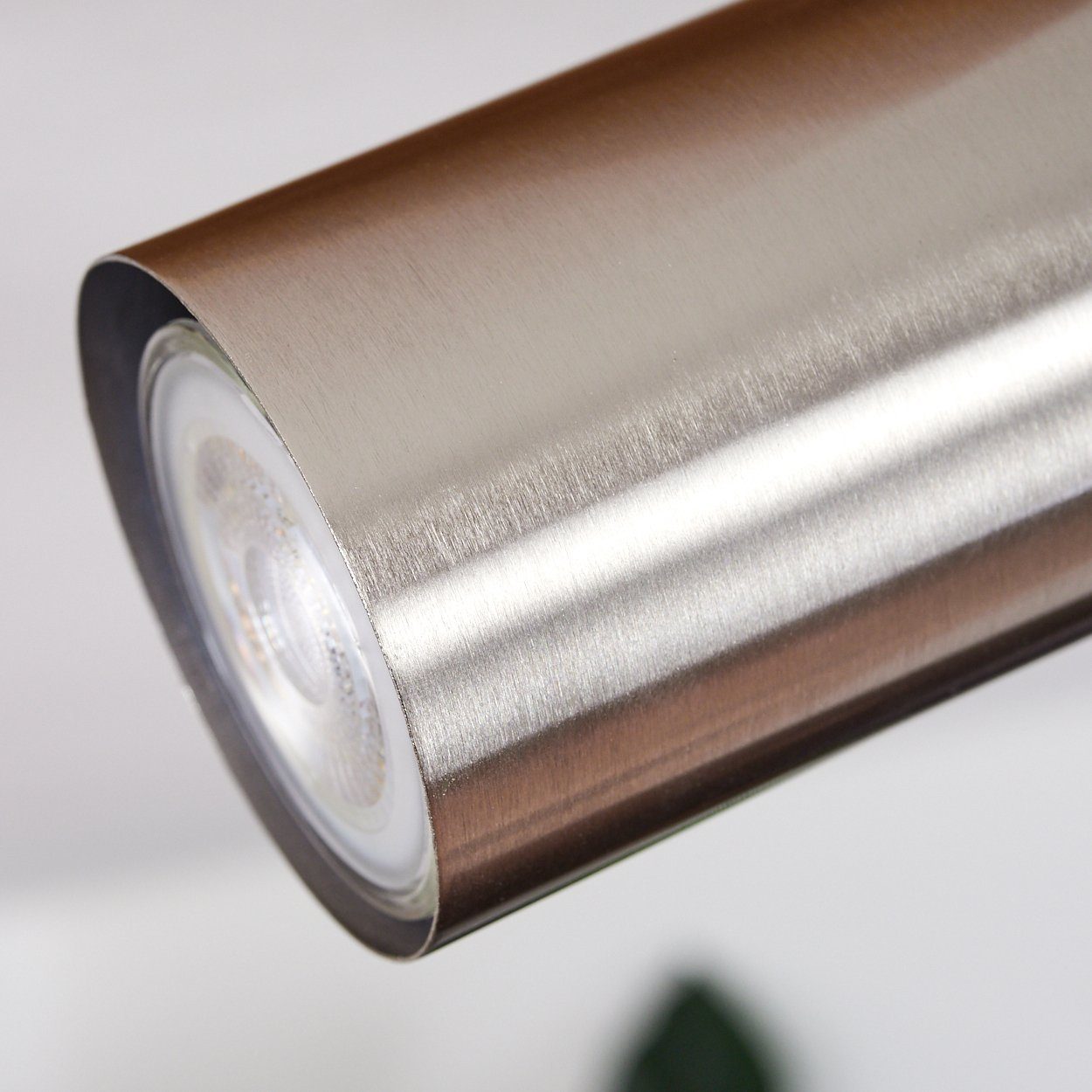 Deckenlampe Metall Nickel sind ohne Deckenleuchte und Leuchtmittel, GU10 in Holz, Zimmerlampe, matt hofstein Leuchtenköpfe aus »Godo« dreh-/schwenkbar,