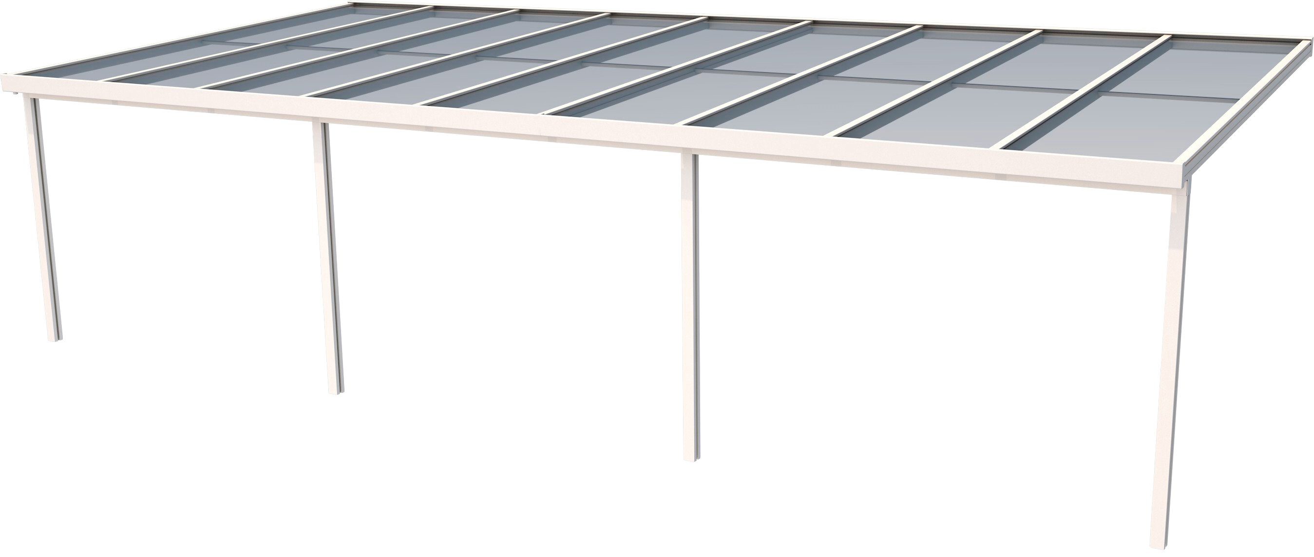 GUTTA Terrassendach Premium, BxT: 913,5x406 cm, Bedachung Doppelstegplatten, BxT: 914x406 cm, Dach Polycarbonat Opal