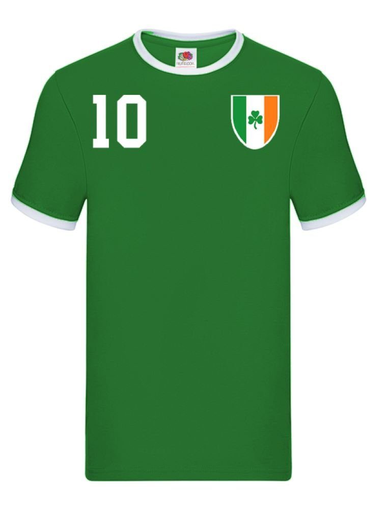 Fußball Herren EM Brownie Irland & Weltmeister WM Sport Blondie T-Shirt Weiss/Grün Meister Trikot