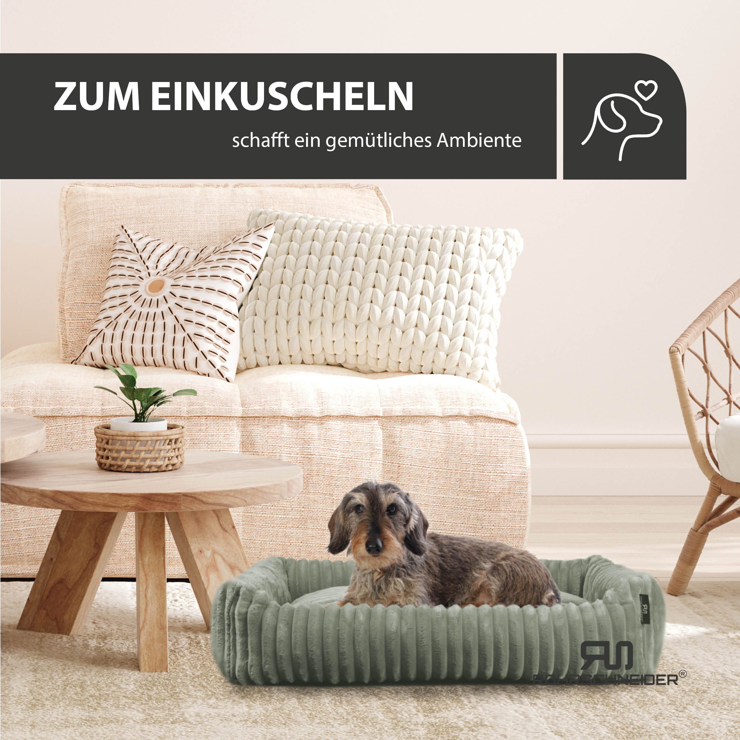 Rohrschneider Tierbett weiches Hundebett rutschfeste Unterseite Cordstoff 2 Farben