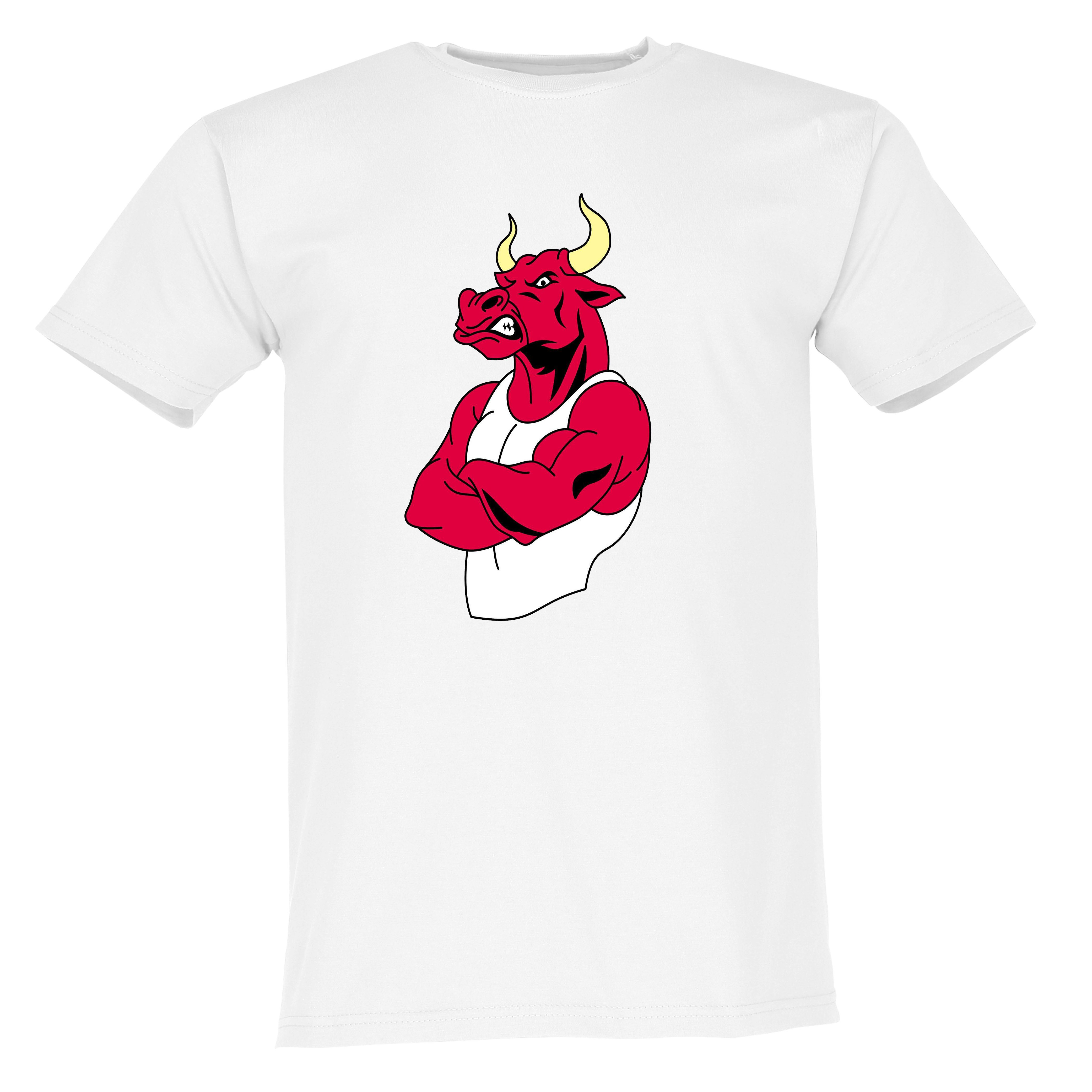Banco T-Shirt Roter Stier mit Unterhemd 100% Baumwolle Weiß