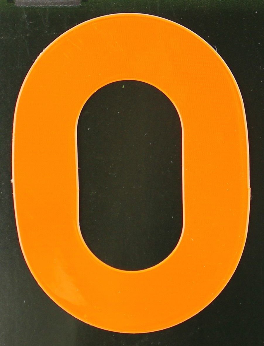 Aco Hausnummer Reflektierender Klebebuchstabe O O orange Conacord