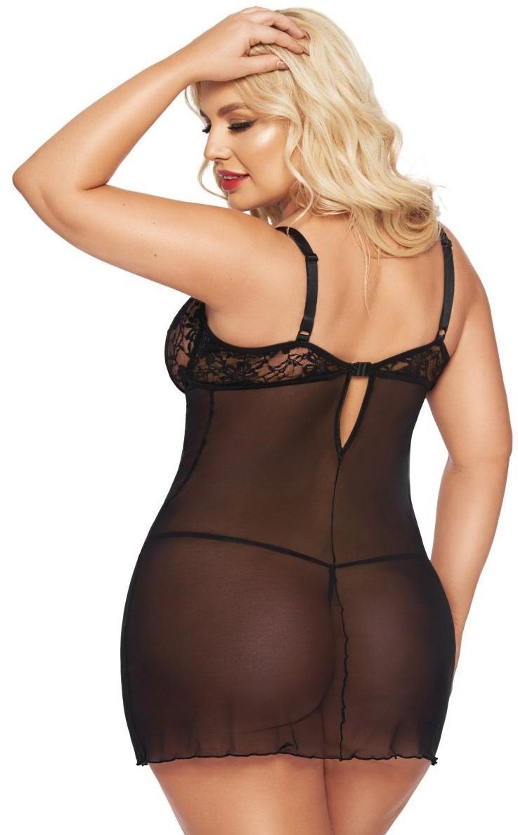 transparent und Negligé Nachtwäsche Spitze Damen Softline mesh Chemise Wetlook, mit